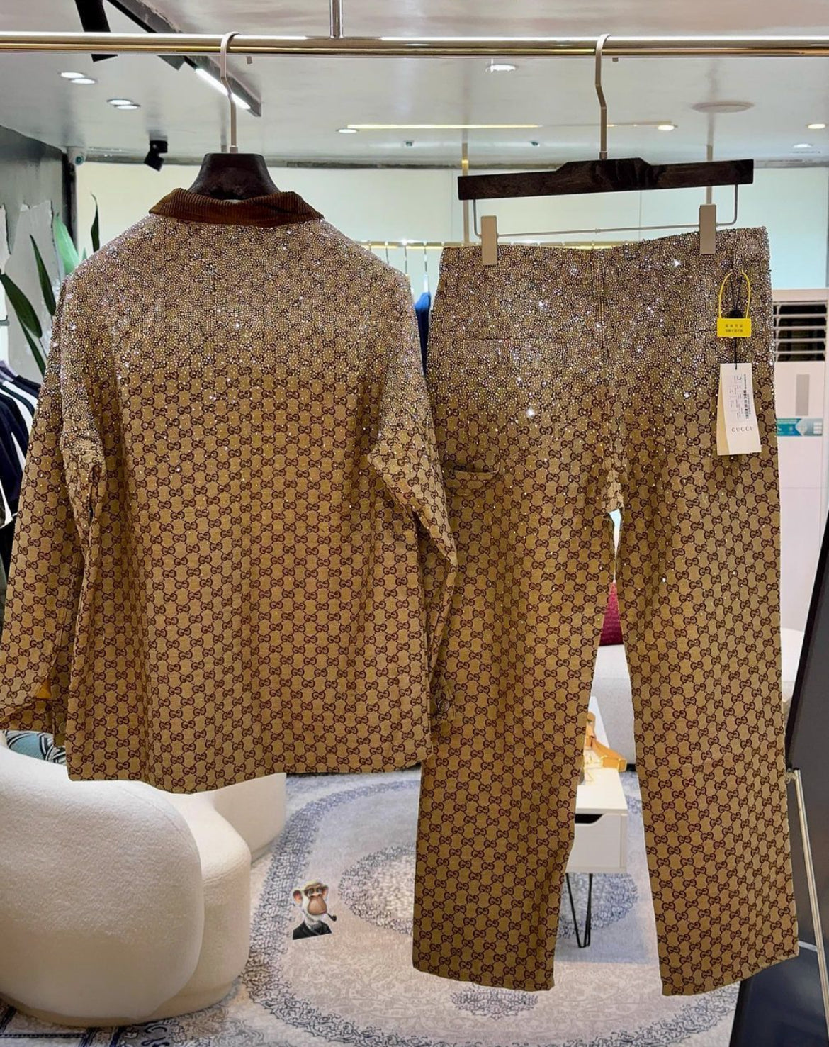 Gucci-Inspired Monogram Glitter Two-Piece Set
