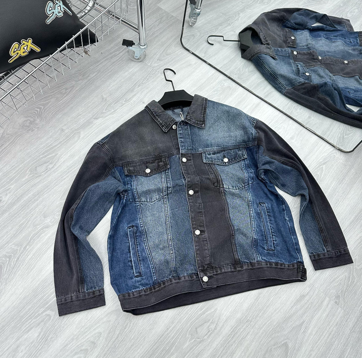 Fade Collision Panelled Denim Jacket