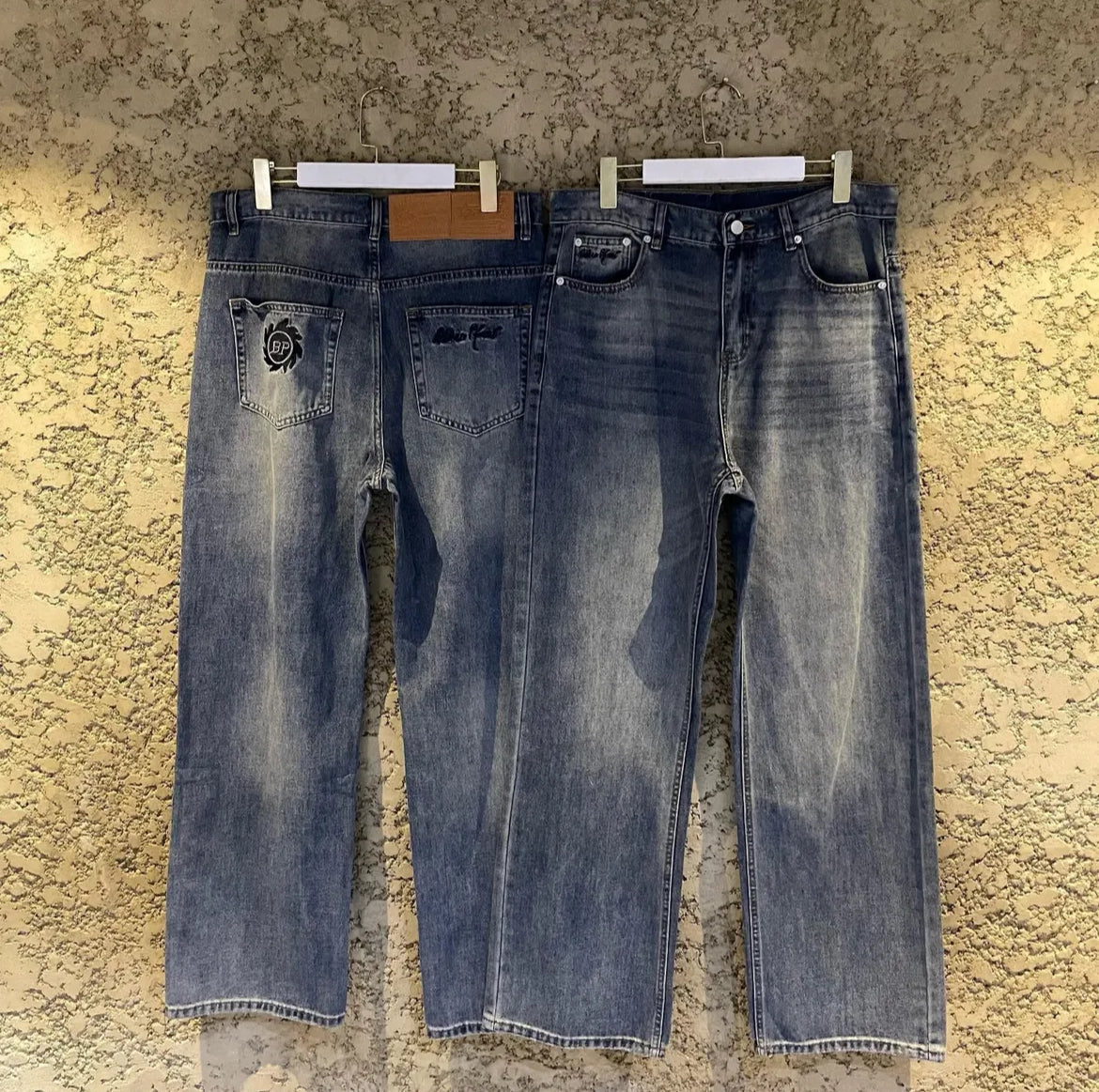 Vintage Wash Wide-Leg Denim