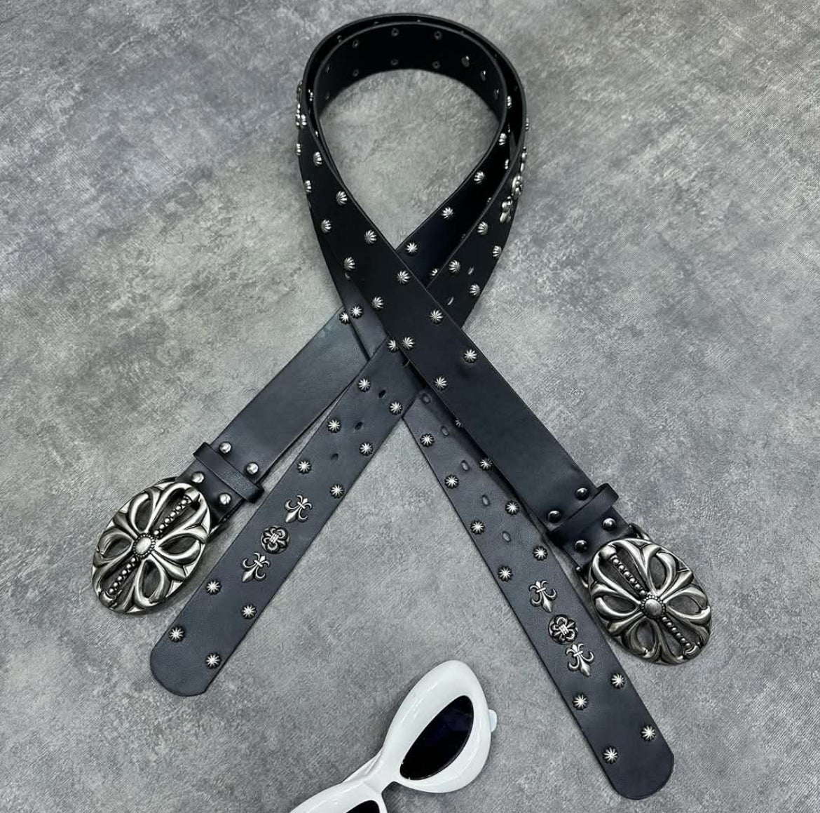 Gothic Revival Studded Leather Belt