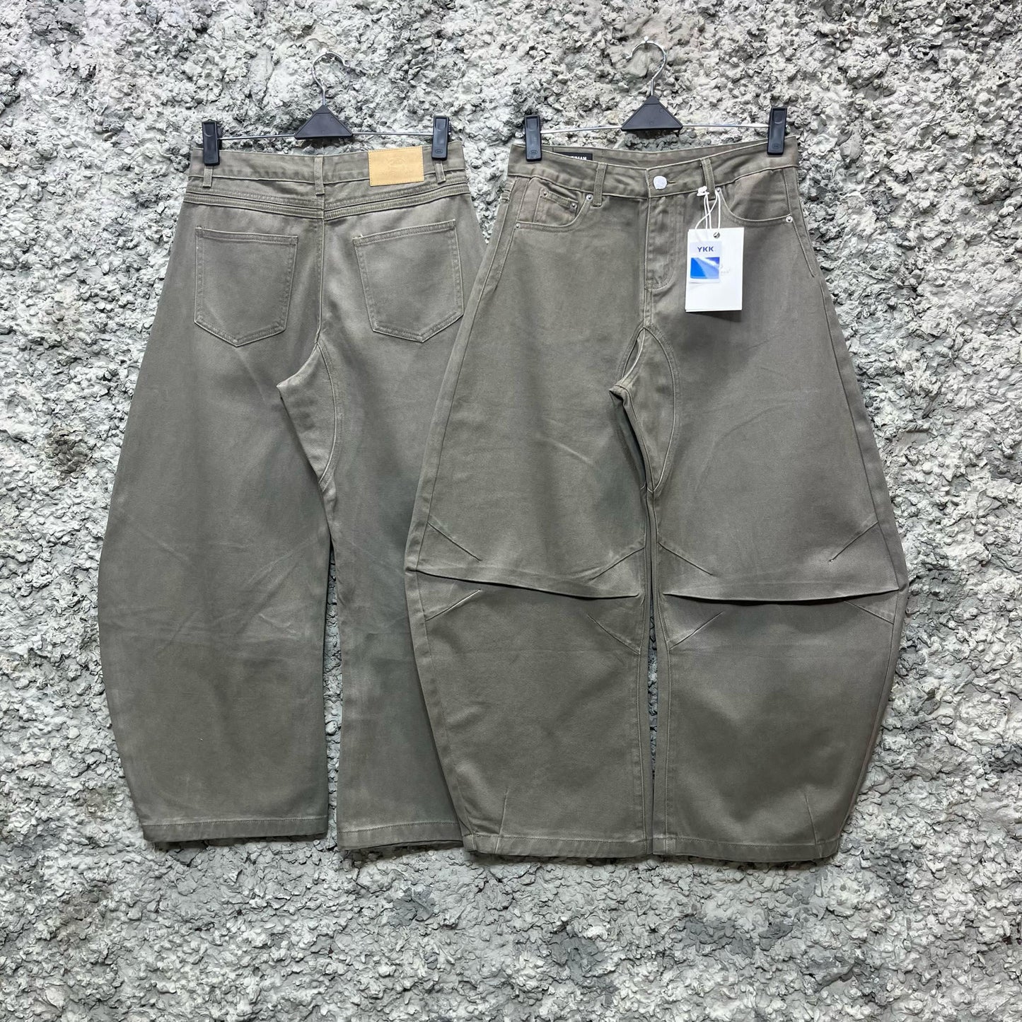 Structured Panel Wide-Leg Utility Denim