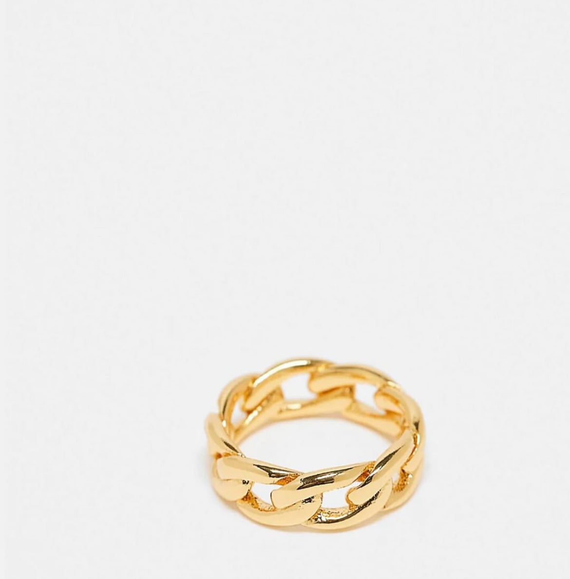Gold-Tone Cuban Chain Link Ring