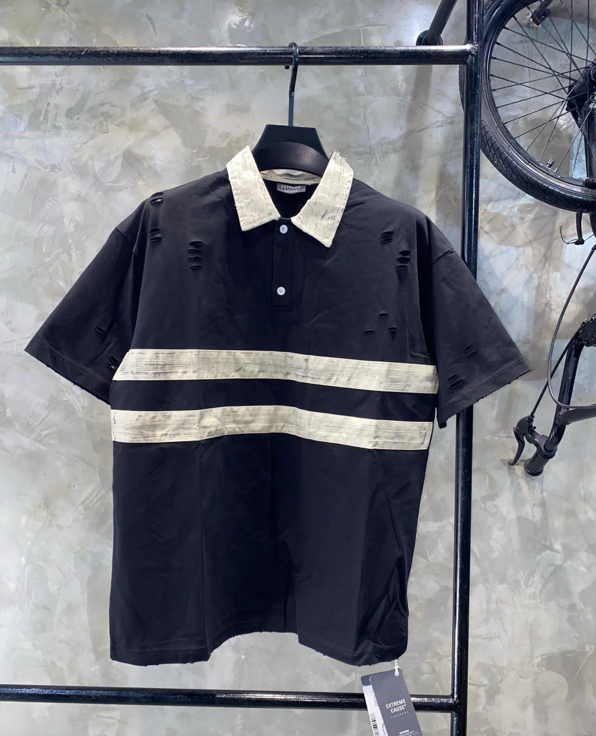 Extreme Garment Distressed Contrast Polo