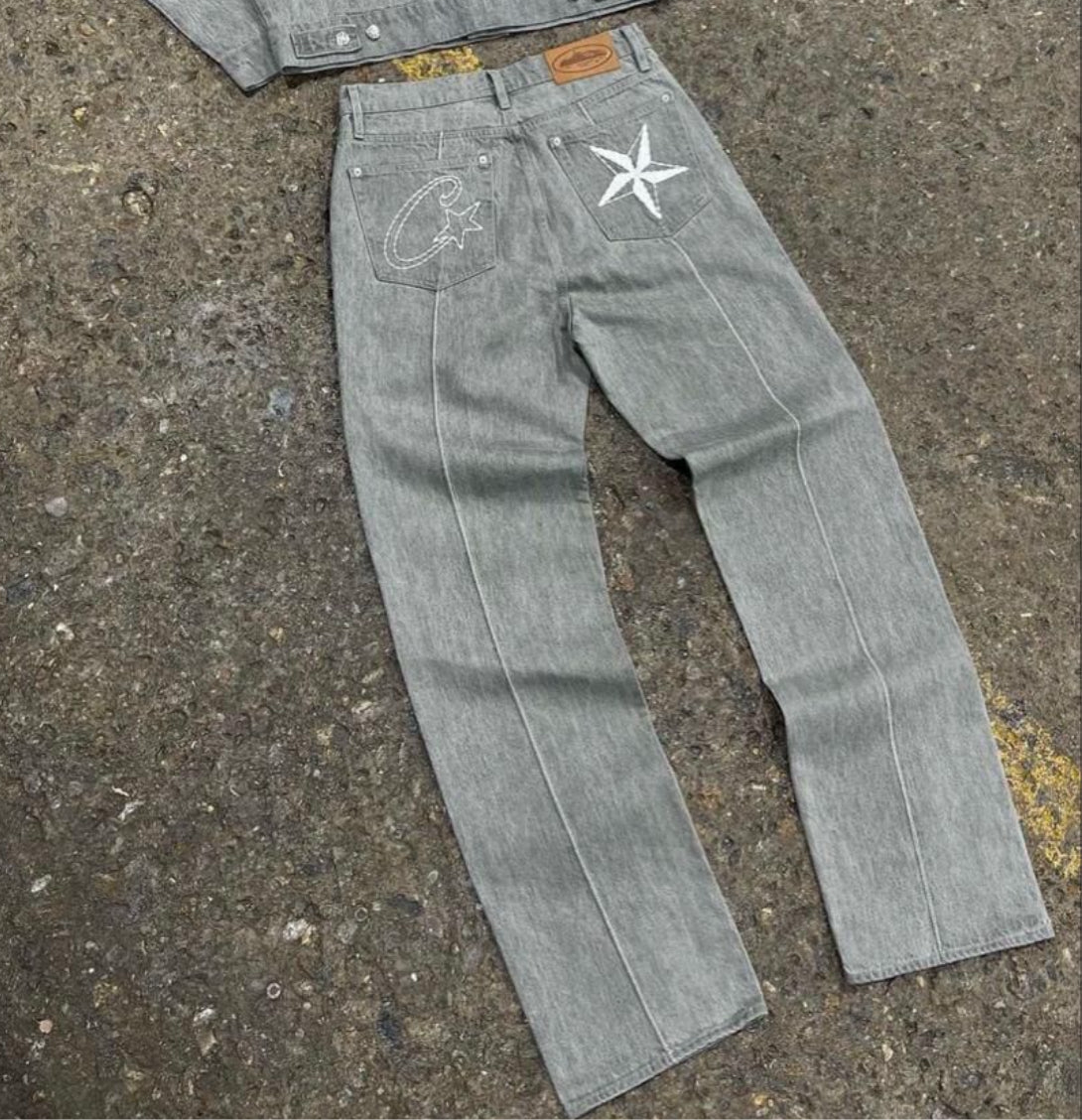 Corteiz Denim Sets - Grey