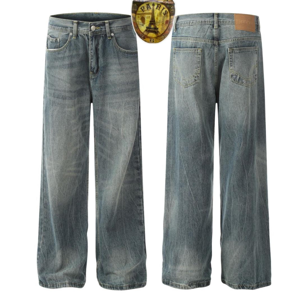 Paris Blue Vintage Wide-Leg Jeans