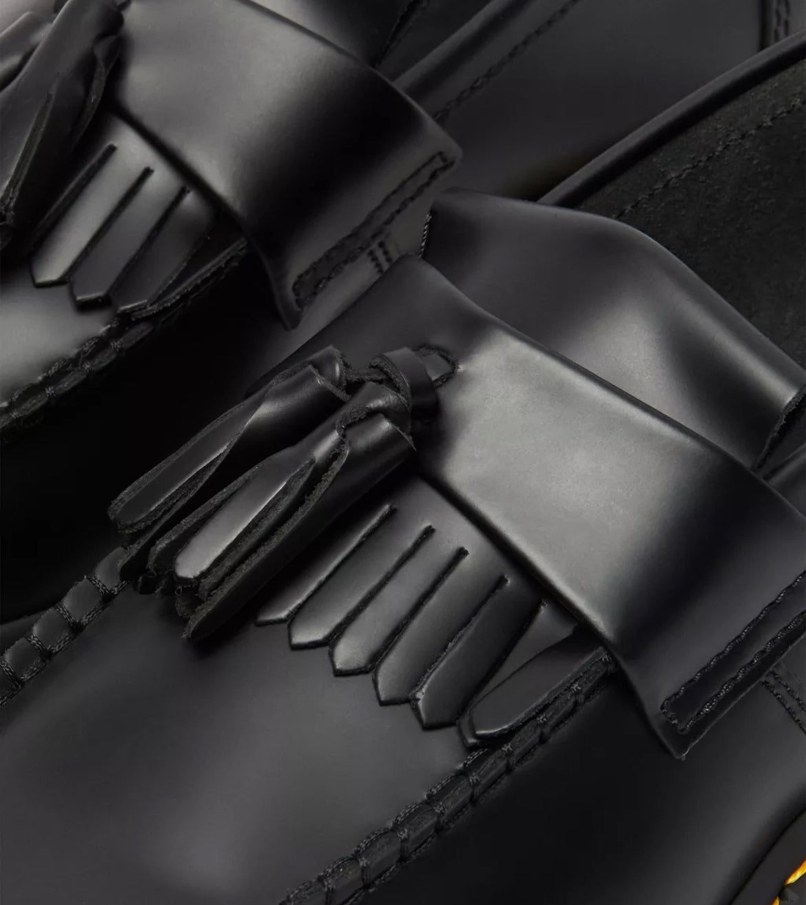 Dr. Martens Adrian Yellow Stitch Leather Tassel Loafers