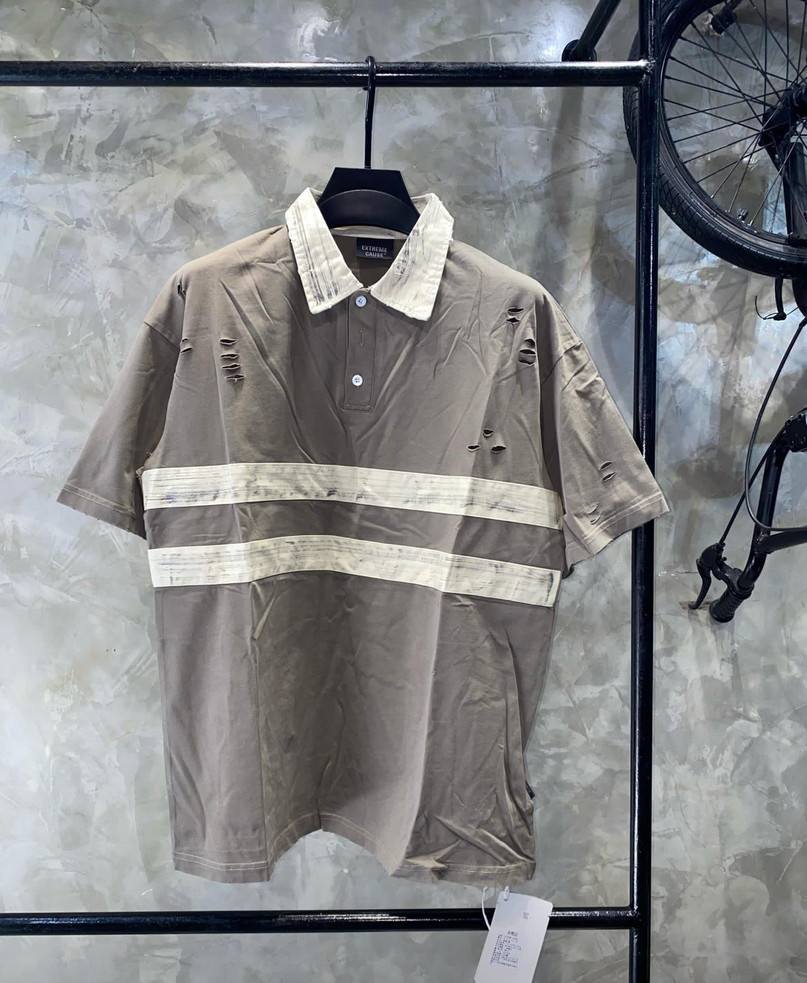 Extreme Garment Distressed Contrast Polo