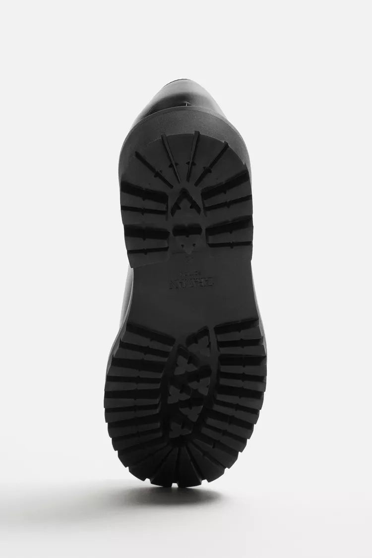 Zara Moc-Toe Leather Shoes