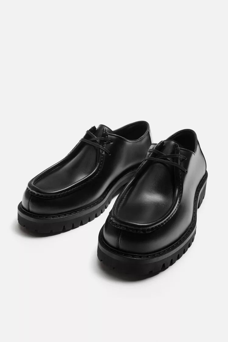 Zara Moc-Toe Leather Shoes