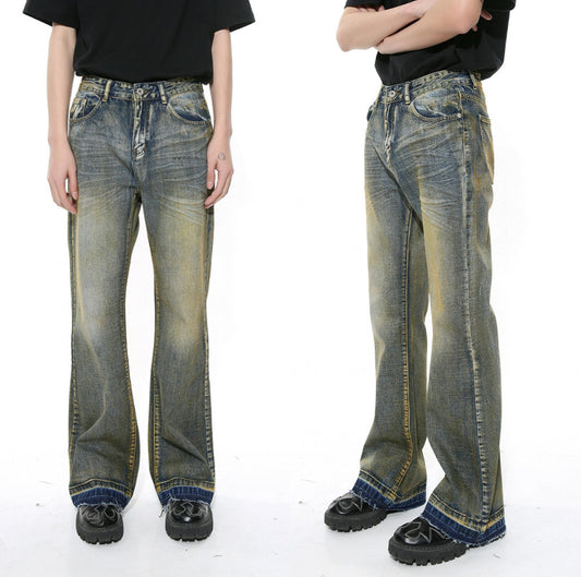 Distressed Vintage Wide-Leg Jeans