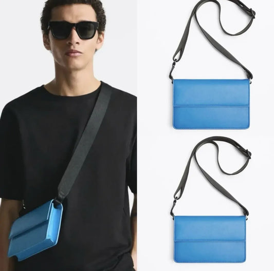 Zara Structured Crossbody Bag in Electric Blue