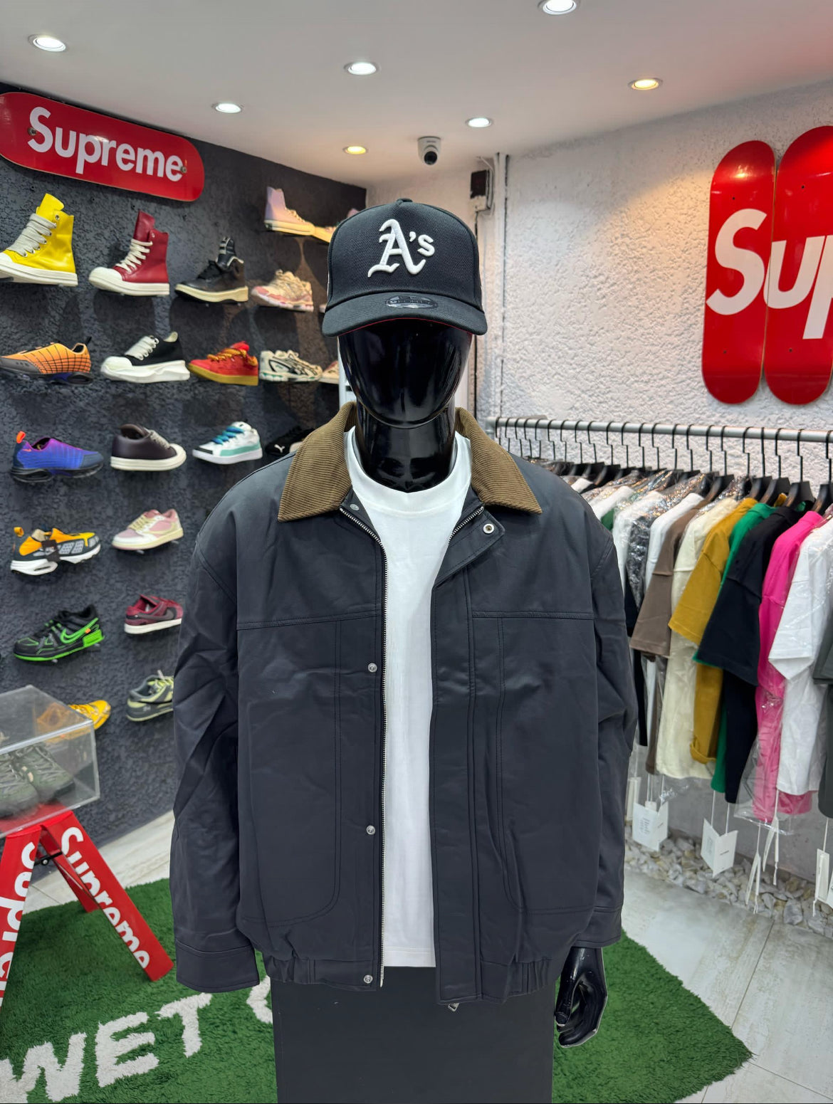 Black Vintage-Inspired Work Jacket