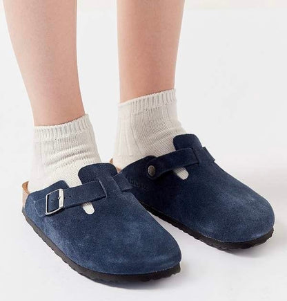 Birkenstock Boston Suede Clogs – Navy