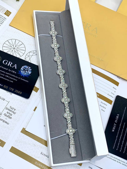 Luxury Moissanite Flower Cluster Tennis Bracelet