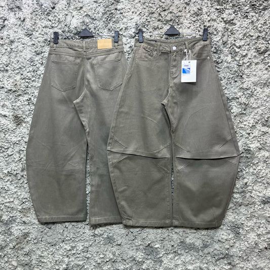 Structured Panel Wide-Leg Utility Denim