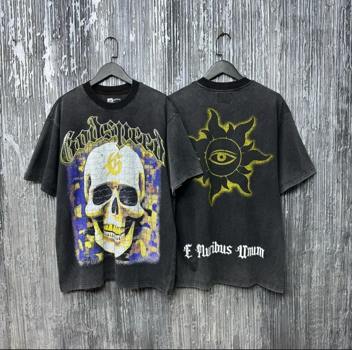 Vintage Gothic Skull Graphic T-Shirt