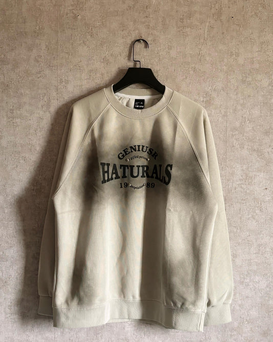 “Geniusr Haturals” Vintage-Inspired Crewneck Sweatshirt