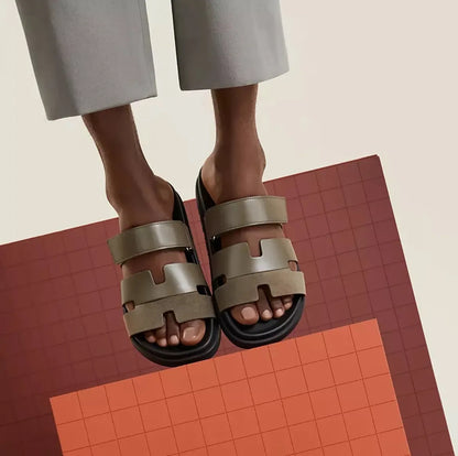 Hermes Cut-Out Slide Sandals