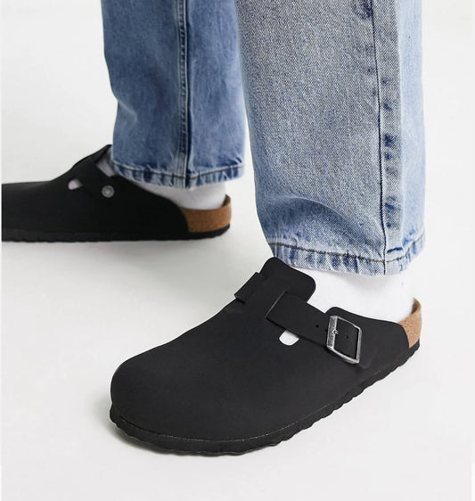 Birkenstock Black Cork Footbed Mule Clogs