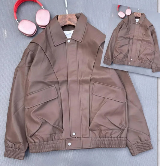 Brown Utility Bomber Jacket