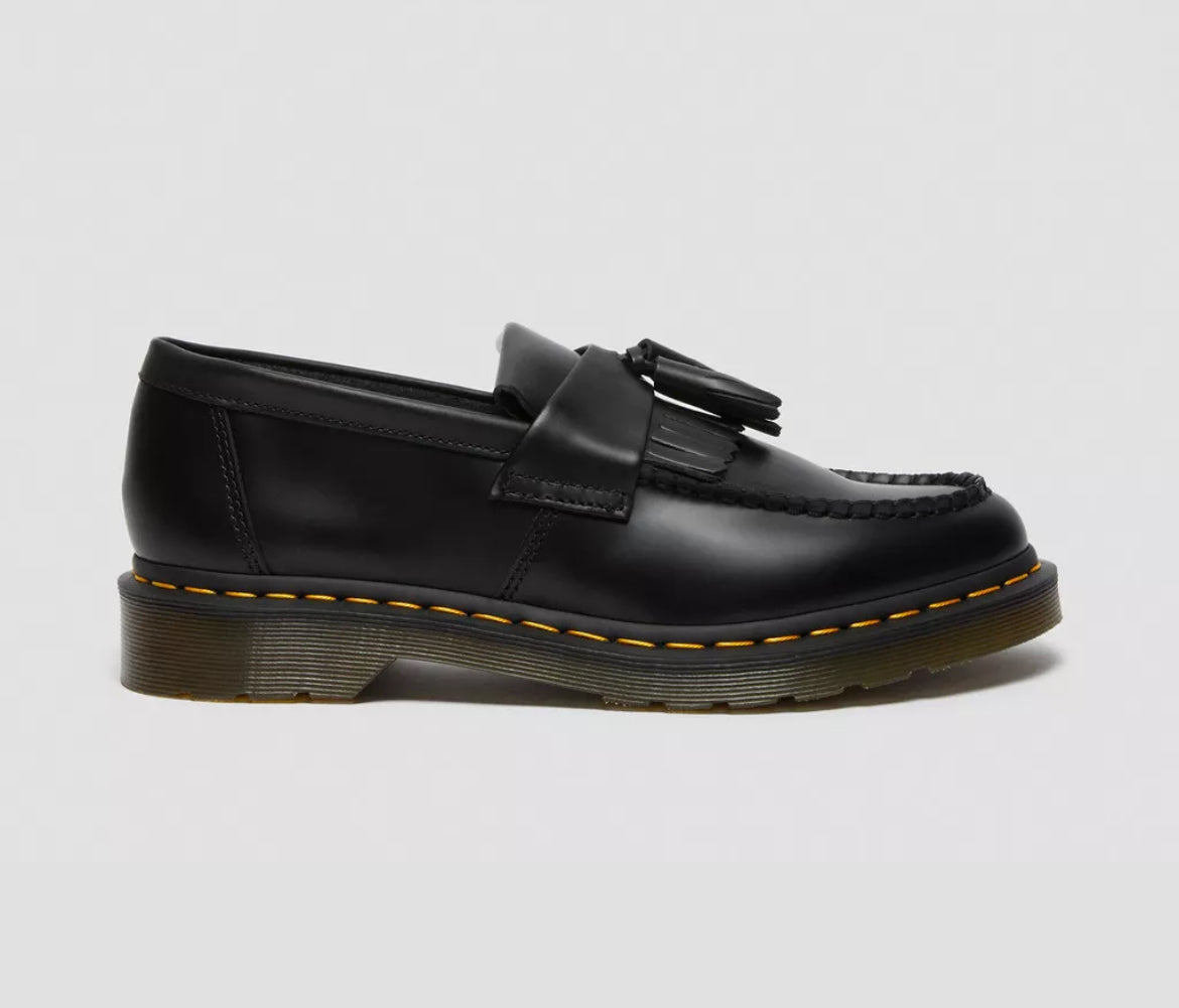 Dr. Martens Adrian Yellow Stitch Leather Tassel Loafers