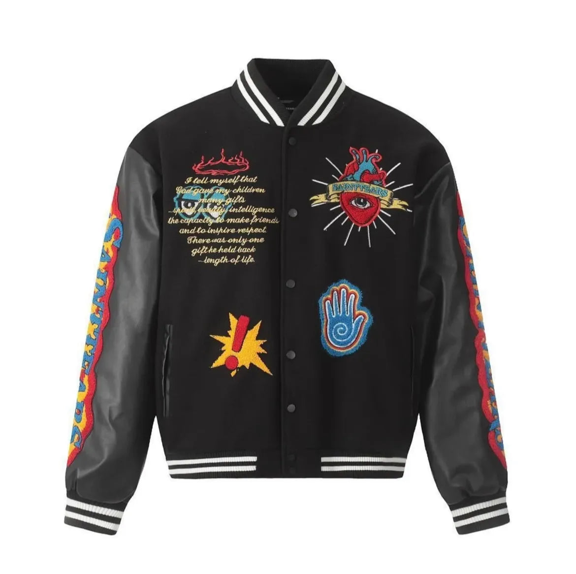Mystical Eye Embroidered Varsity Jacket