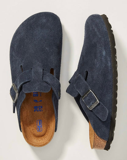 Birkenstock Boston Suede Clogs – Navy