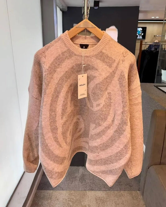 “Swirl Distortion Knit” Sweater