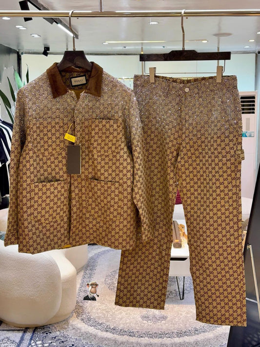 Gucci-Inspired Monogram Glitter Two-Piece Set