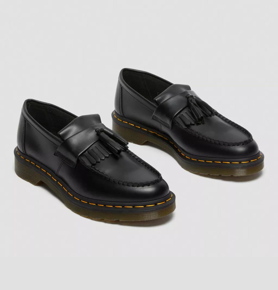Dr. Martens Adrian Yellow Stitch Leather Tassel Loafers