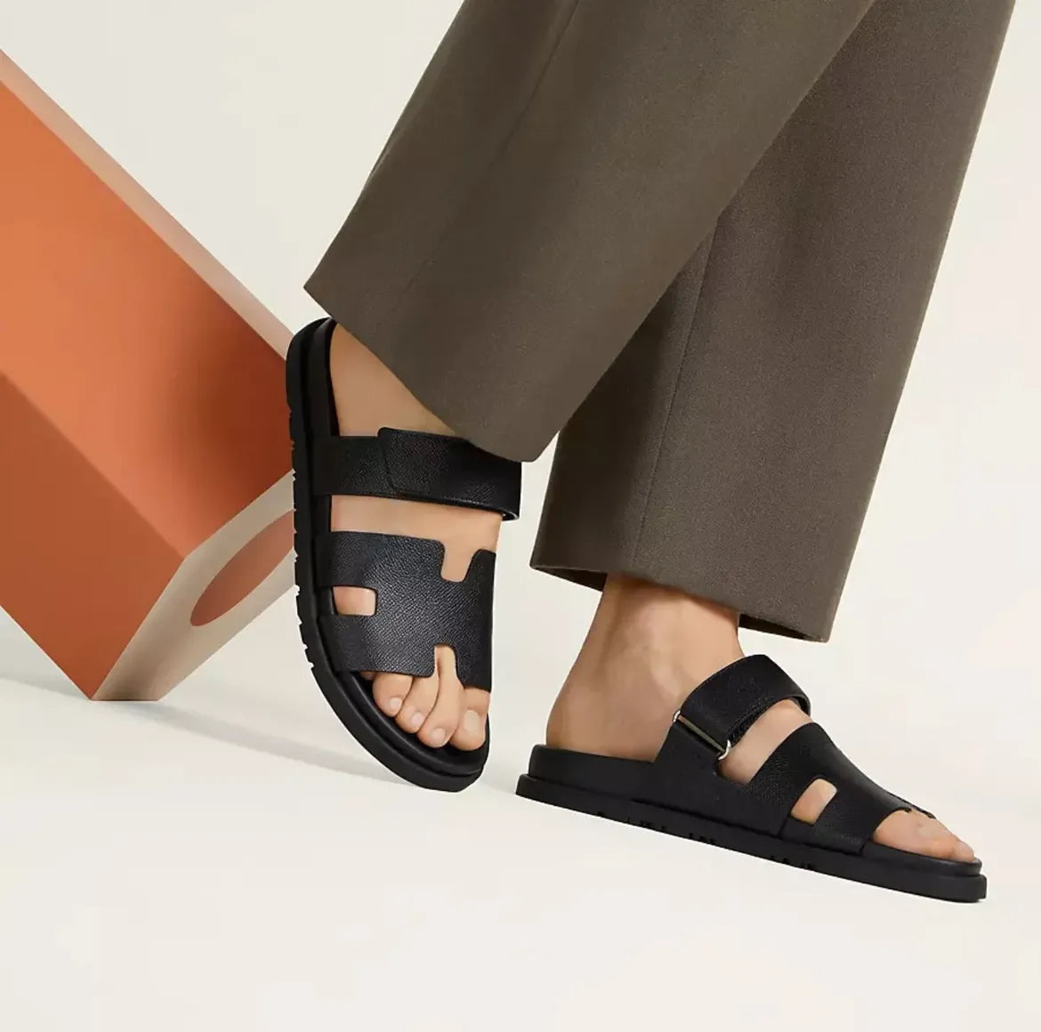 Hermes Cut-Out Slide Sandals