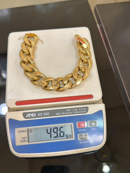 49.6g SOLID GOLD CUBAN LINK BRACELET