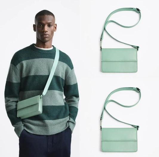 Zara Structured Crossbody Bag in Mint Green