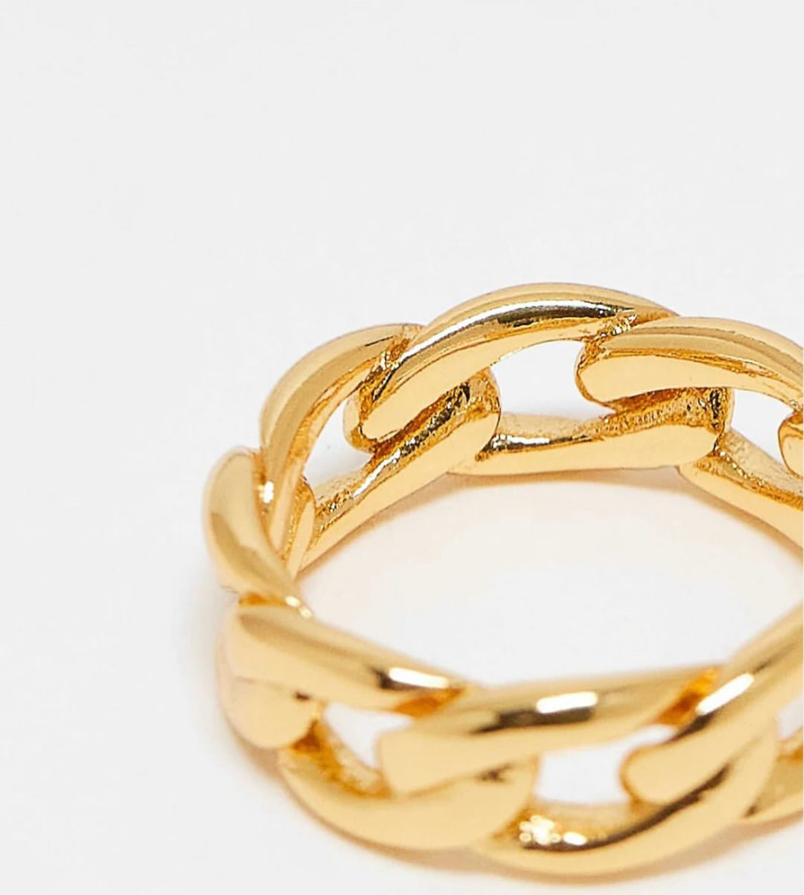 Gold-Tone Cuban Chain Link Ring