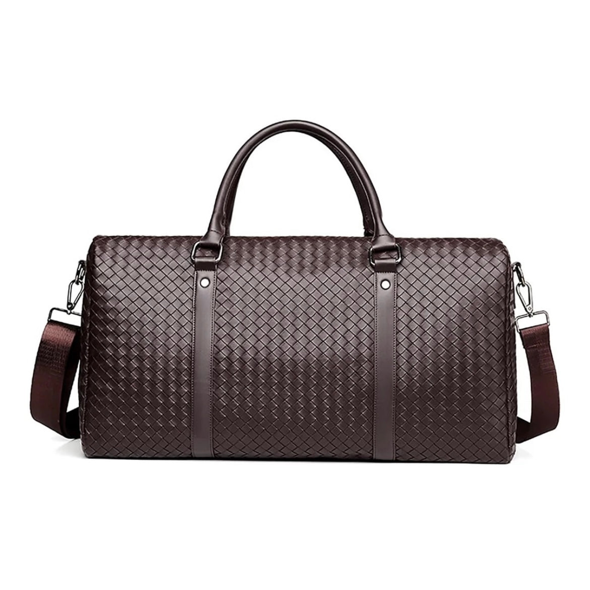 Venta Woven Leather Duffel Bag