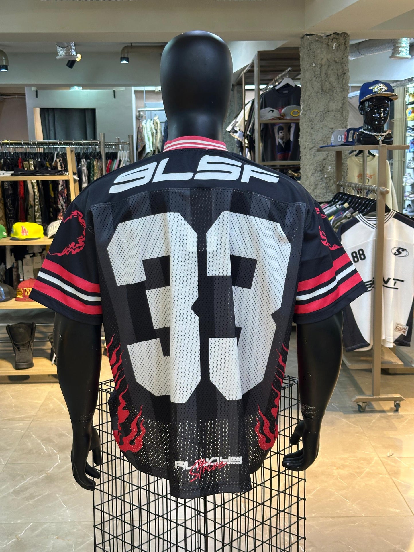 9LSF Sport Mesh Jersey - Black & Red