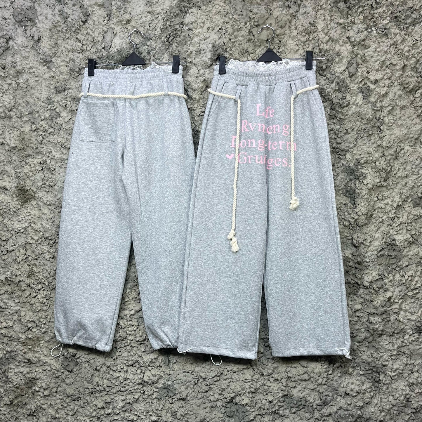 Rope Tie Joggers – Ash Grey